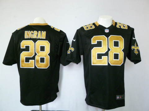 New Orleans Saints 28 Ingram Black Game nfl jerseys